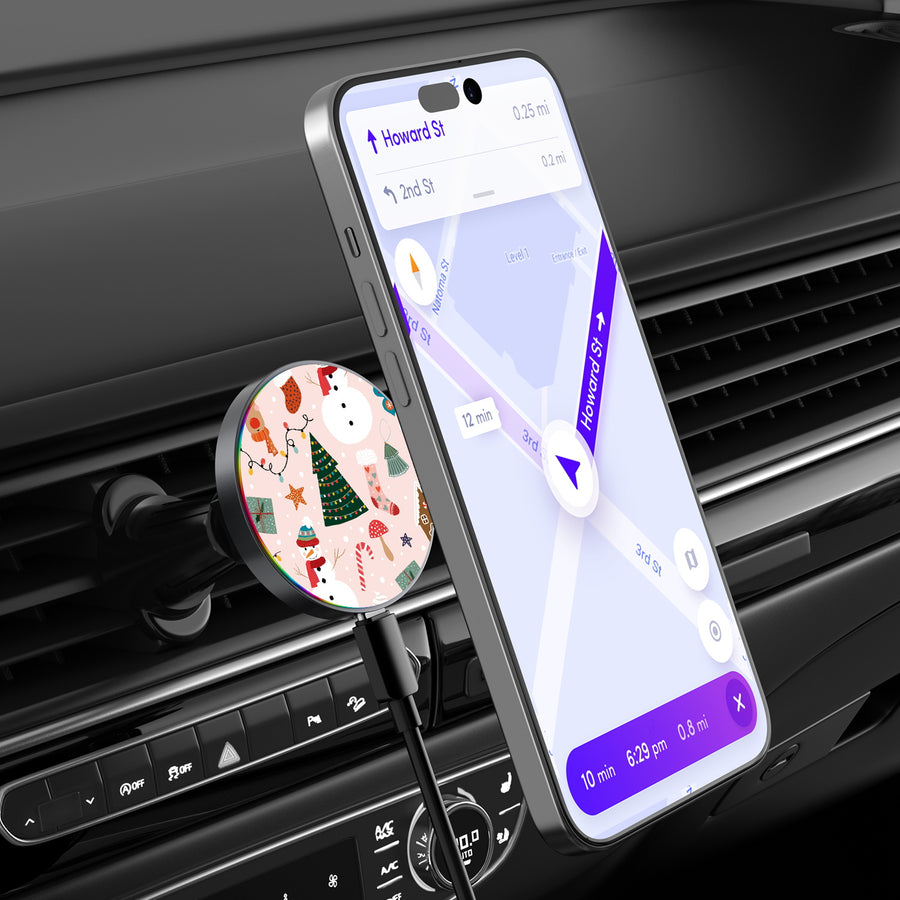 MyBat Design Lab Magnetic Wireless Charging Vent Mount - Black - Holly Jolly Time - MCGWIRC21BK-288-3.jpg
