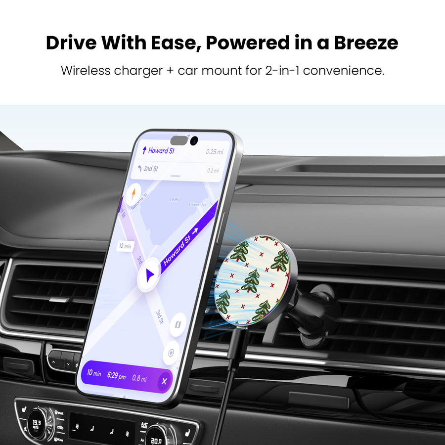 MyBat Design Lab Magnetic Wireless Charging Vent Mount - Black - O Christmas Tree - MCGWIRC21BK-291-4.jpg