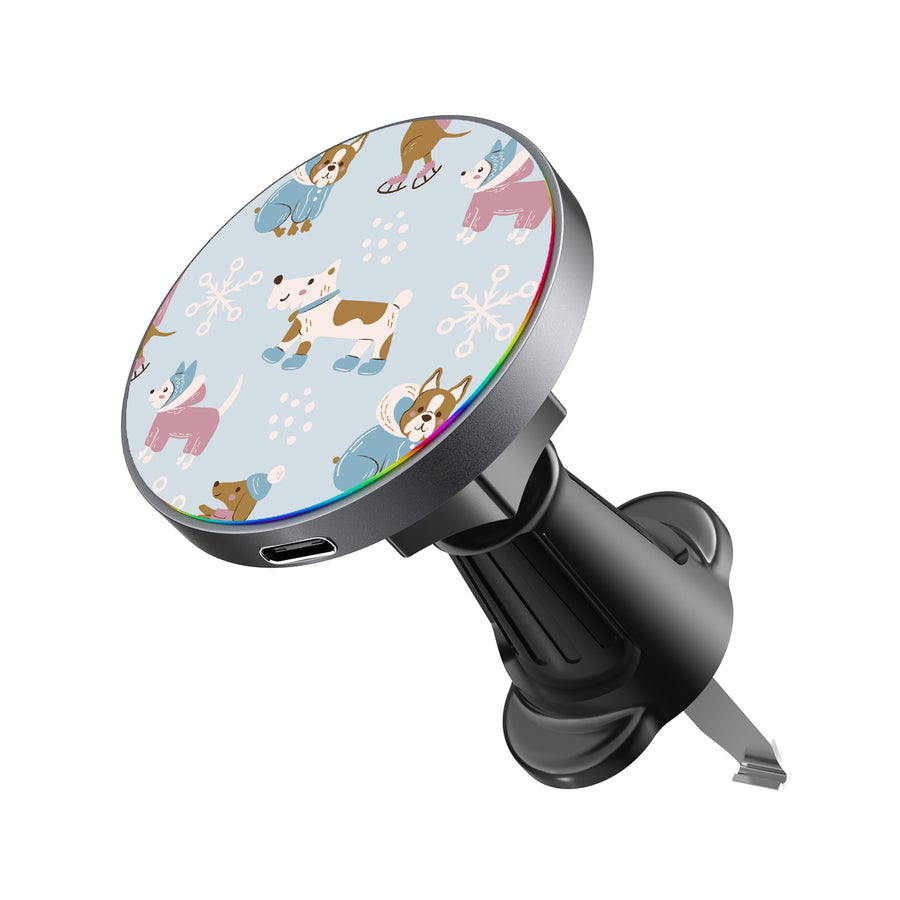 MyBat Design Lab Magnetic Wireless Charging Vent Mount - Black - Puppy Snow Play - MCGWIRC21BK-299-2.jpg