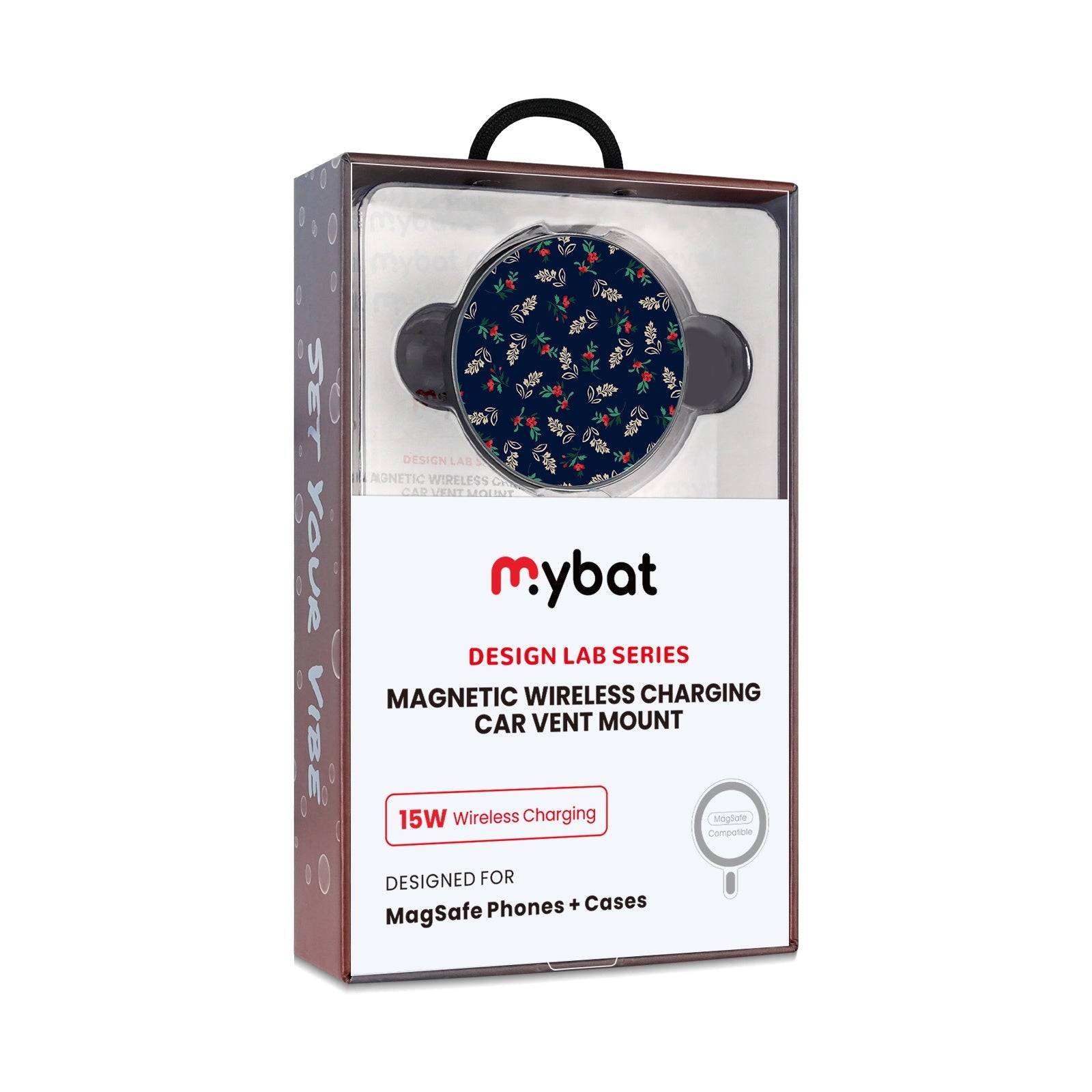 MyBat Design Lab Magnetic Wireless Charging Vent Mount - Black - Mistletoe