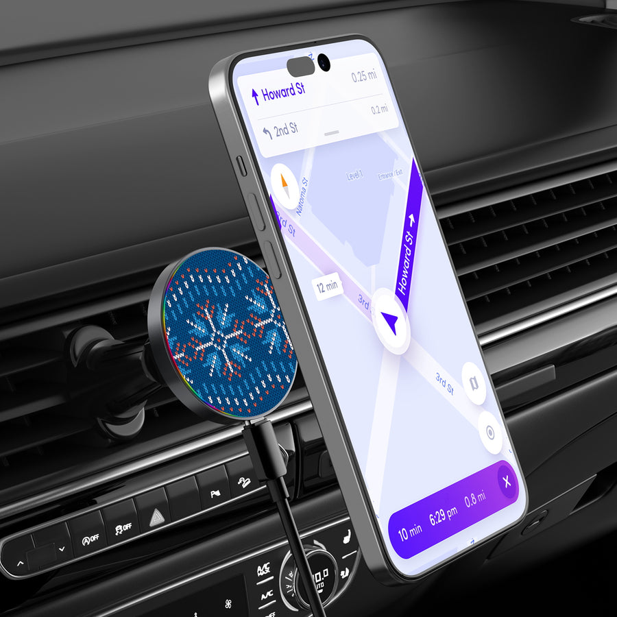MyBat Design Lab Magnetic Wireless Charging Vent Mount - Black - Nordic Holiday Knit - MCGWIRC21BK-302-3.jpg