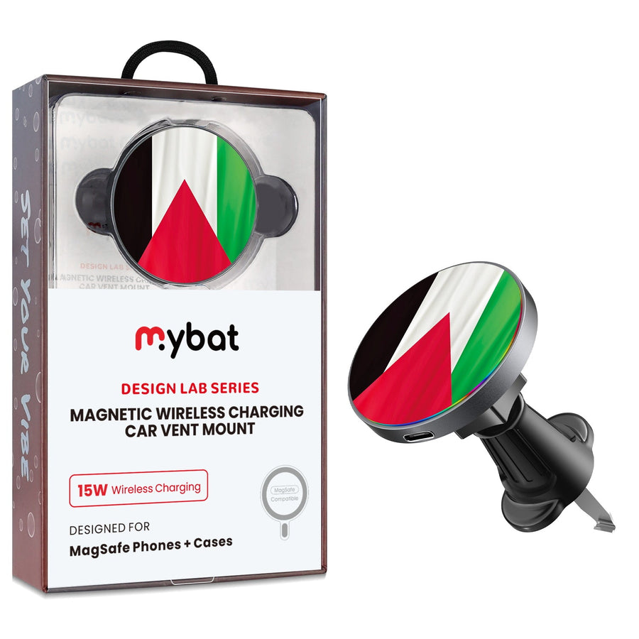 MyBat Design Lab Magnetic Wireless Charging Vent Mount - Black - Palestine Flag