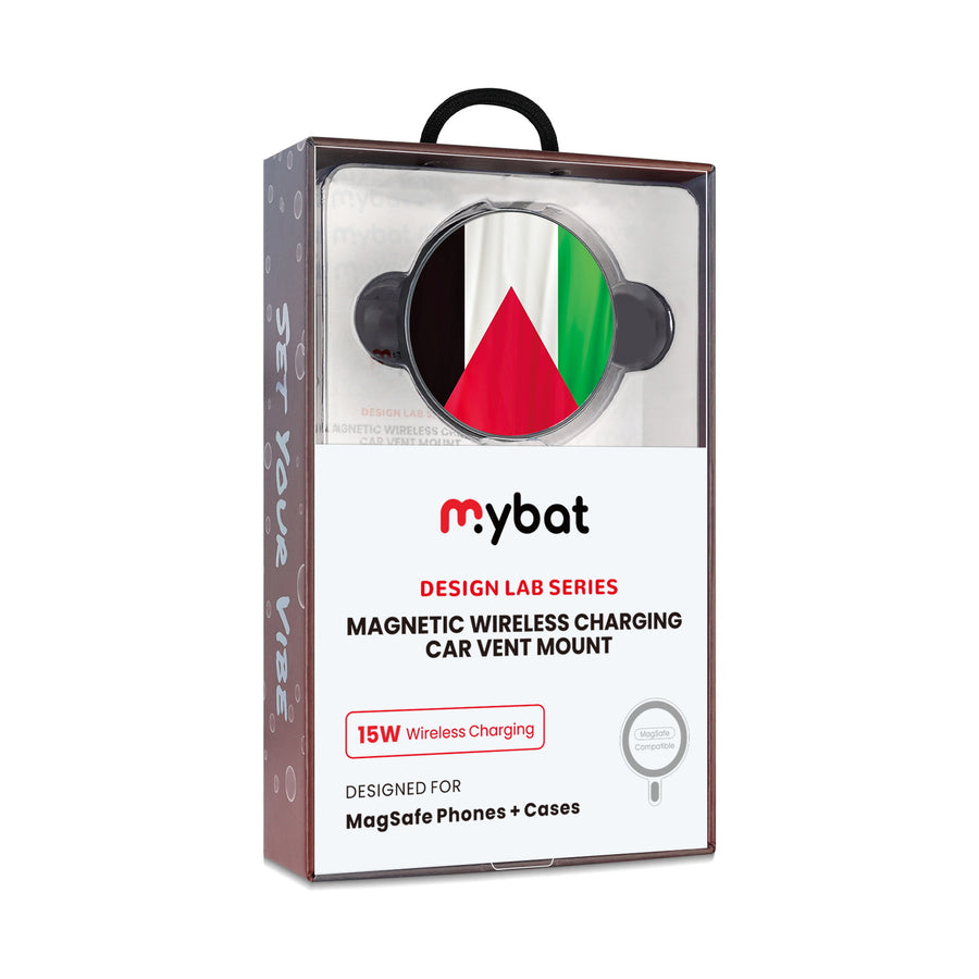 MyBat Design Lab Magnetic Wireless Charging Vent Mount - Black - Palestine Flag - MCGWIRC21BK-306-10.jpg