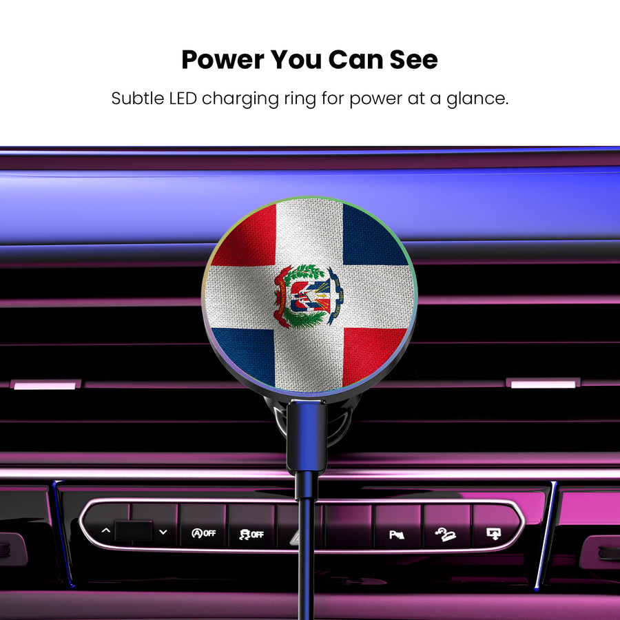 MyBat Design Lab Magnetic Wireless Charging Vent Mount - Black - Dominican Republic Flag - MCGWIRC21BK-307-8.jpg