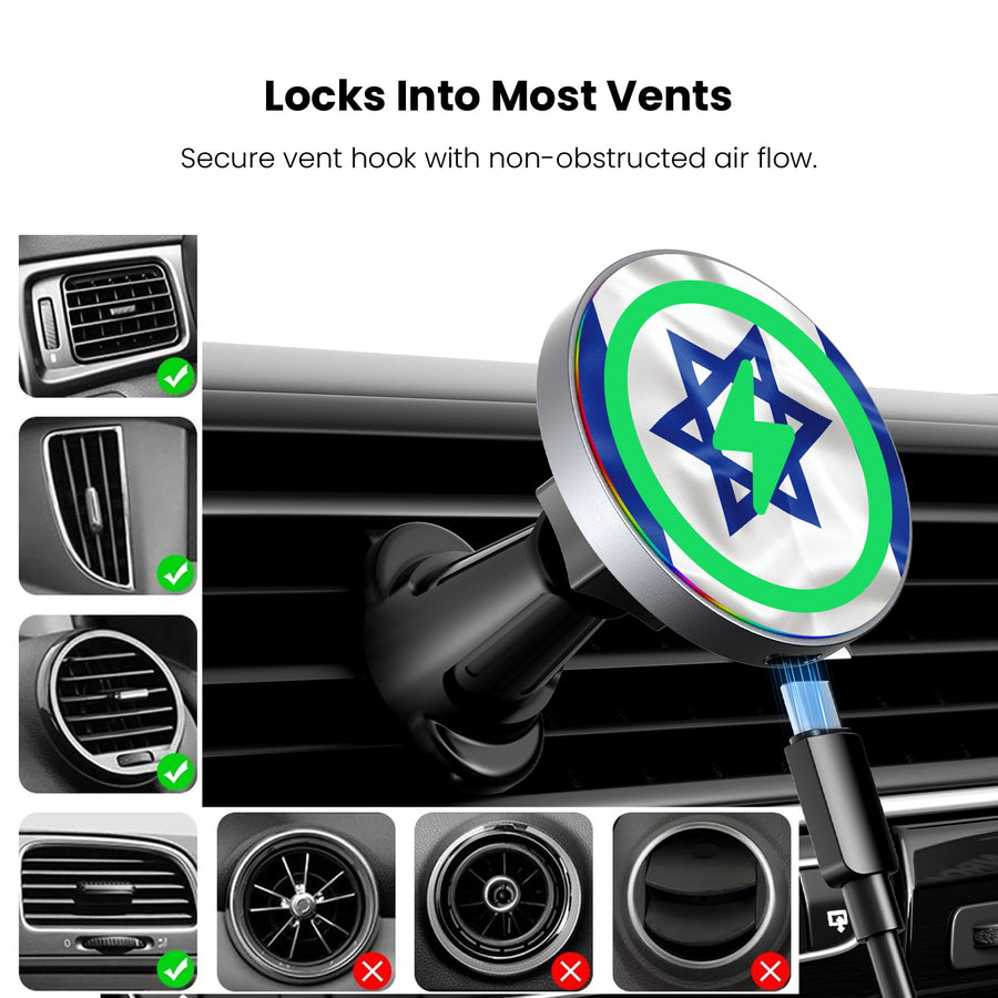 MyBat Design Lab Magnetic Wireless Charging Vent Mount - Black - Israel Flag - MCGWIRC21BK-308-7.jpg