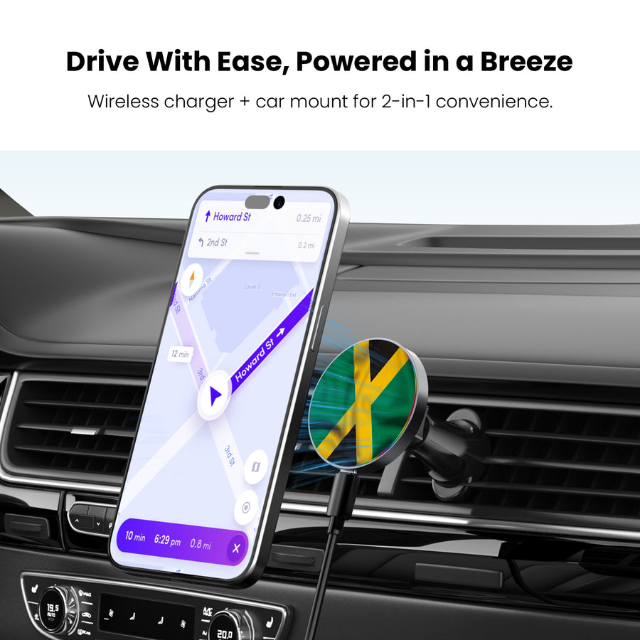 MyBat Design Lab Magnetic Wireless Charging Vent Mount - Black - Jamaica Flag - MCGWIRC21BK-310-4.jpg