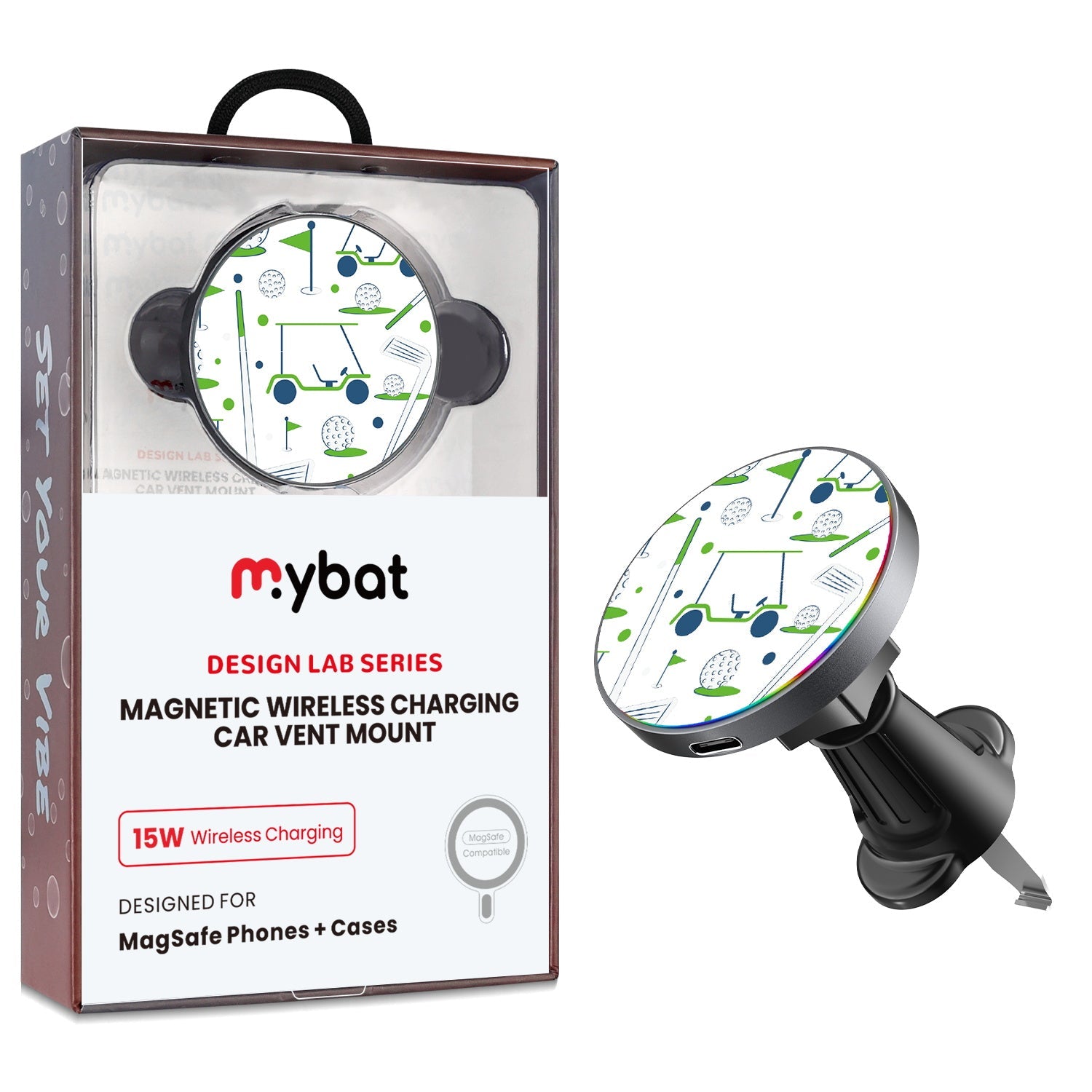 MyBat Design Lab Magnetic Wireless Charging Vent Mount - Black - All Teed Up