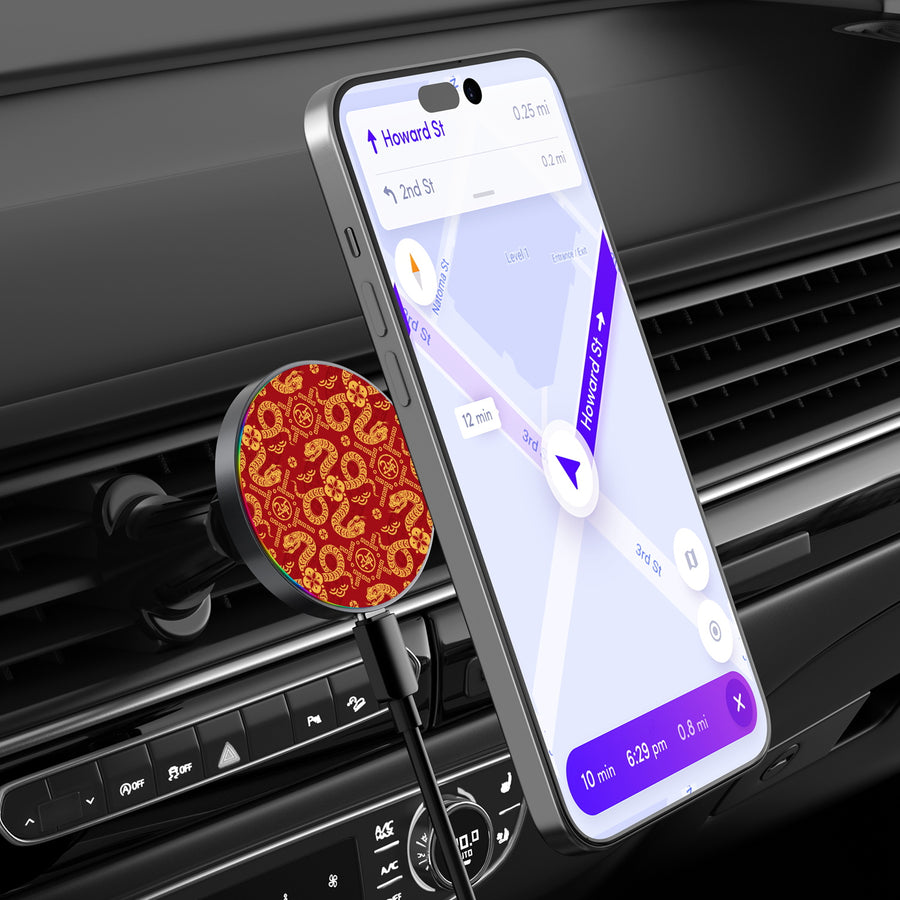 MyBat Design Lab Magnetic Wireless Charging Vent Mount - Black - Golden Snake Dance - MCGWIRC21BK-317-3.jpg