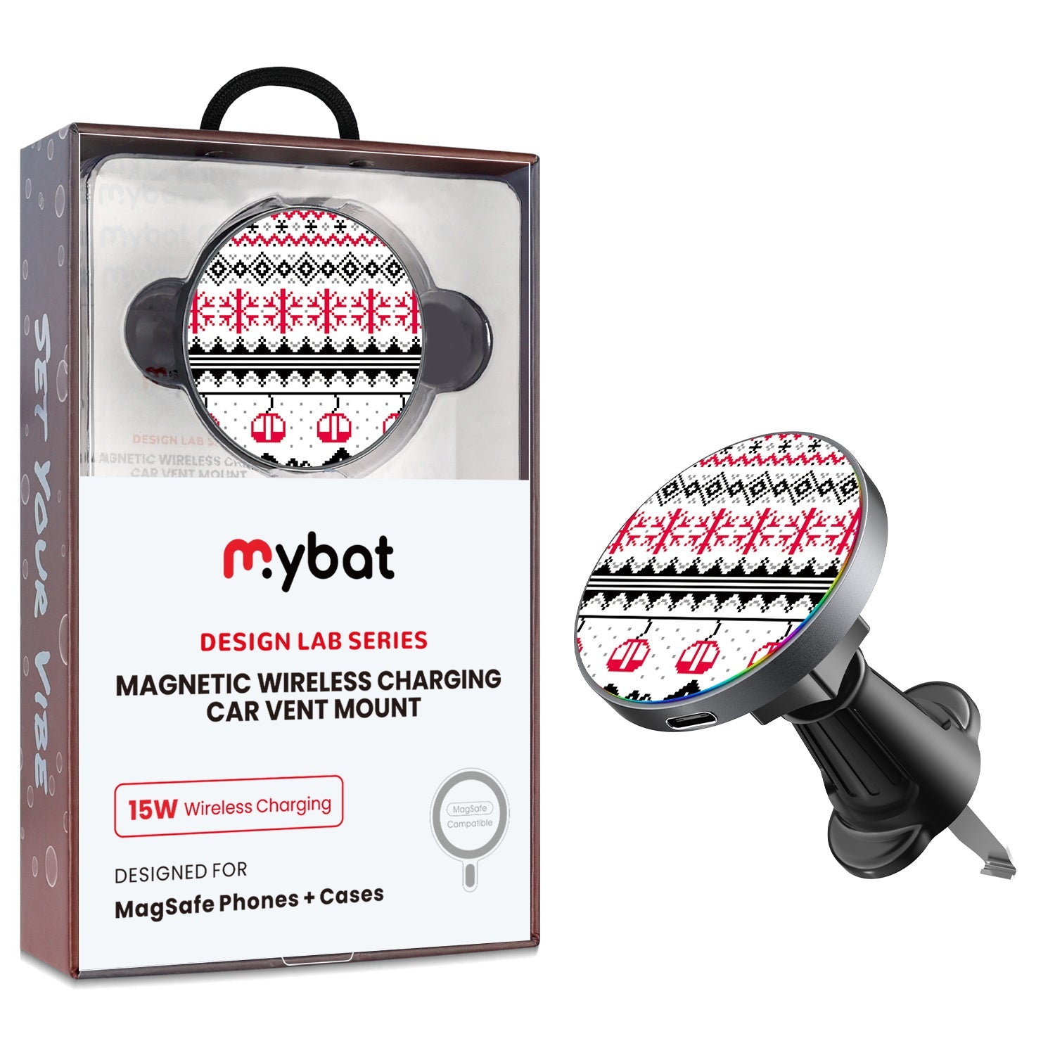 MyBat Design Lab Magnetic Wireless Charging Vent Mount - Black - Aprés Ski