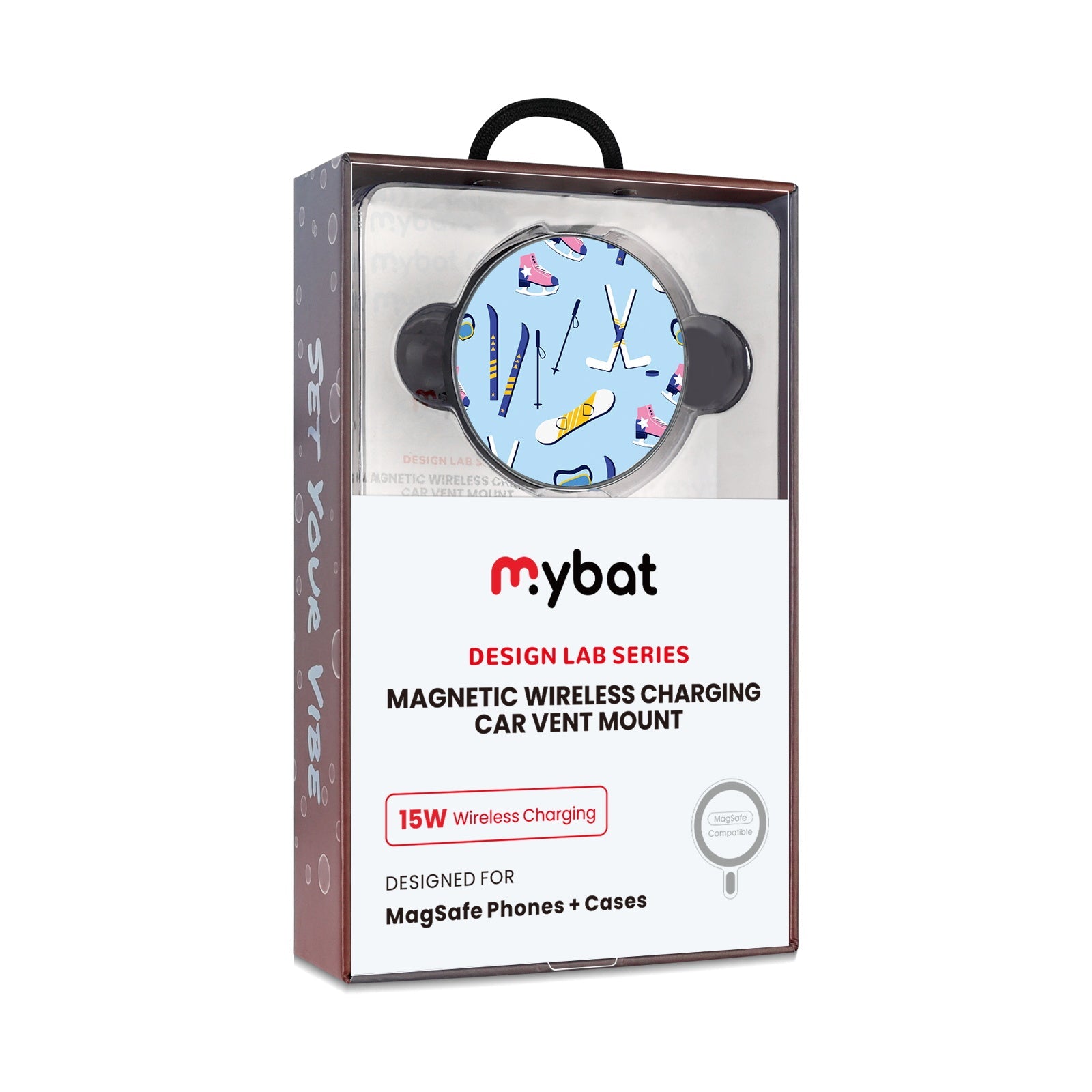 MyBat Design Lab Magnetic Wireless Charging Vent Mount - Black - Winter Games