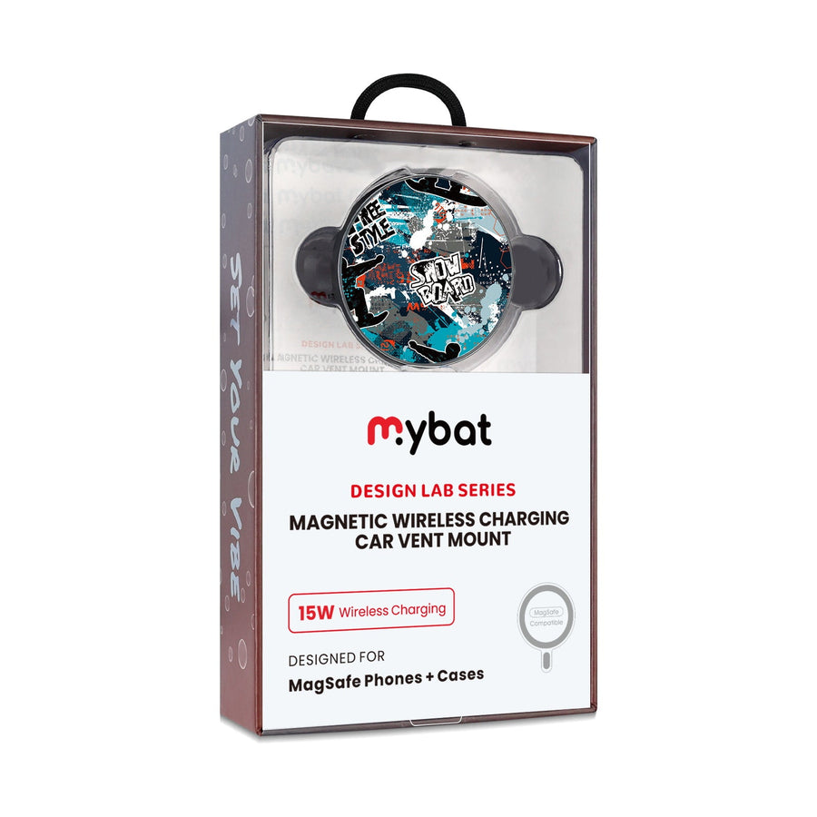MyBat Design Lab Magnetic Wireless Charging Vent Mount - Black - Shredding Freestyle