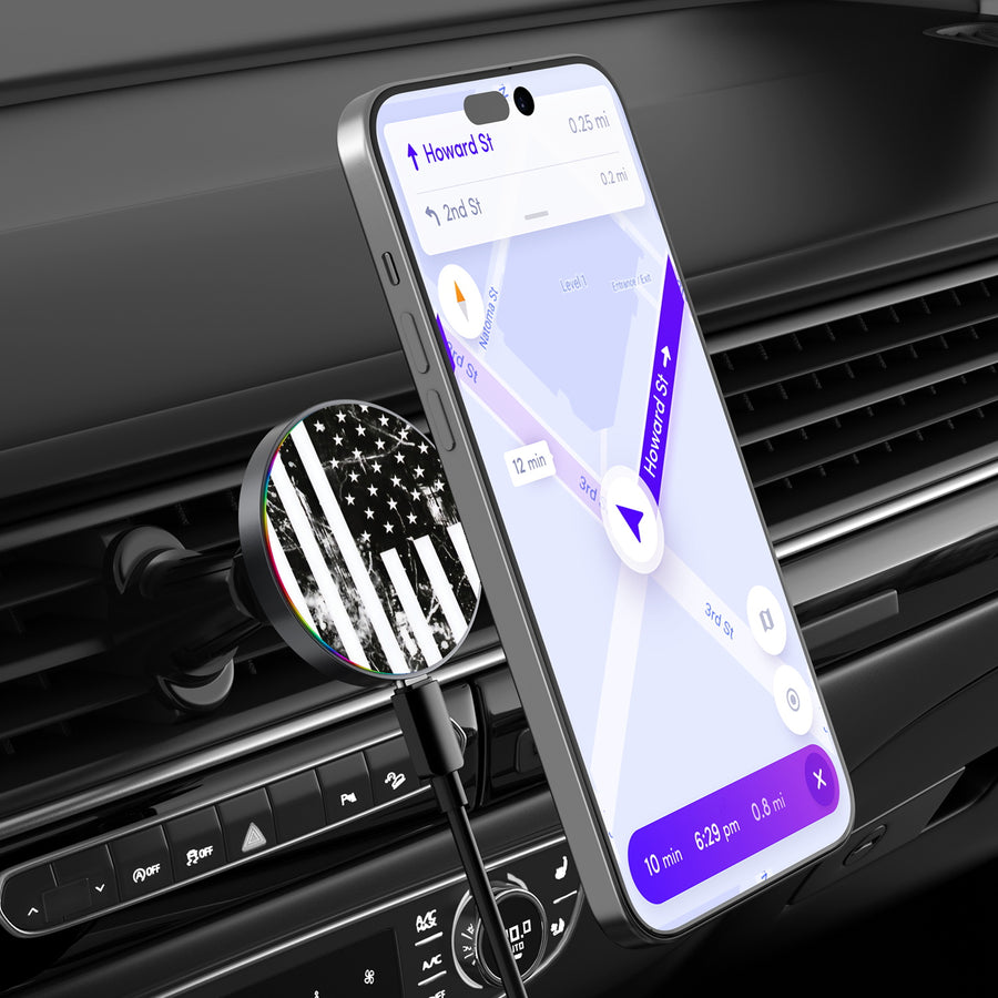 MyBat Design Lab Magnetic Wireless Charging Vent Mount - Black - Distress US Flag - MCGWIRC21BK-344-3.jpg