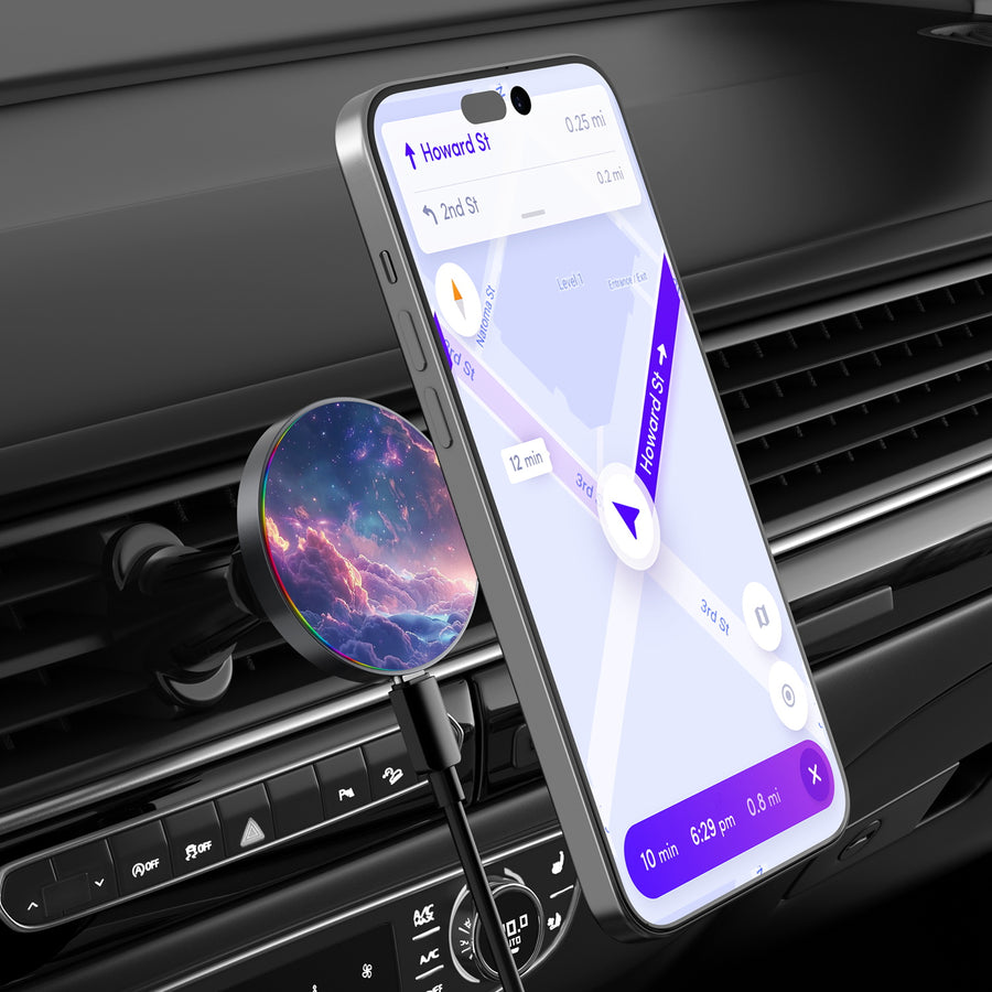 MyBat Design Lab Magnetic Wireless Charging Vent Mount - Black - Galaxy Clouds - MCGWIRC21BK-345-3.jpg