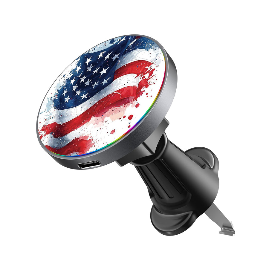 MyBat Design Lab Magnetic Wireless Charging Vent Mount - Black - Patriotic Flag Painiting - MCGWIRC21BK-346-2.jpg