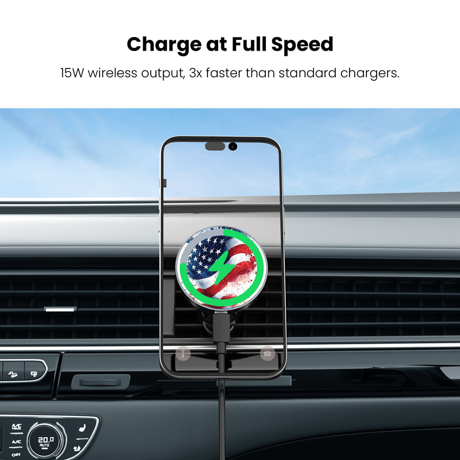 MyBat Design Lab Magnetic Wireless Charging Vent Mount - Black - Patriotic Flag Painiting - MCGWIRC21BK-346-5.jpg