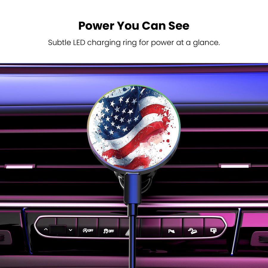 MyBat Design Lab Magnetic Wireless Charging Vent Mount - Black - Patriotic Flag Painiting - MCGWIRC21BK-346-8.jpg