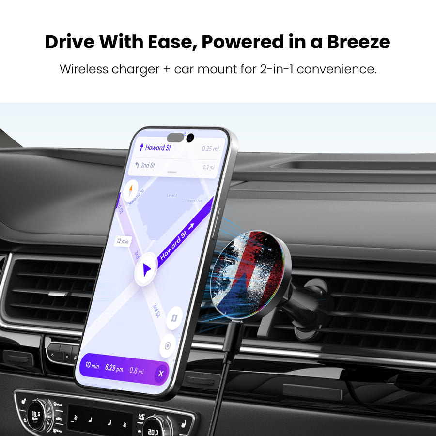 MyBat Design Lab Magnetic Wireless Charging Vent Mount - Black - Puerto Rico Eagle Flag - MCGWIRC21BK-359-4.jpg