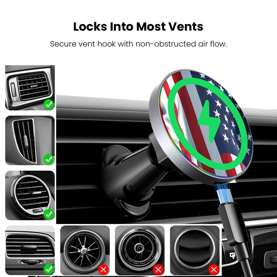 MyBat Design Lab Magnetic Wireless Charging Vent Mount - Black - Waving USA FLag - MCGWIRC21BK-367-7.jpg