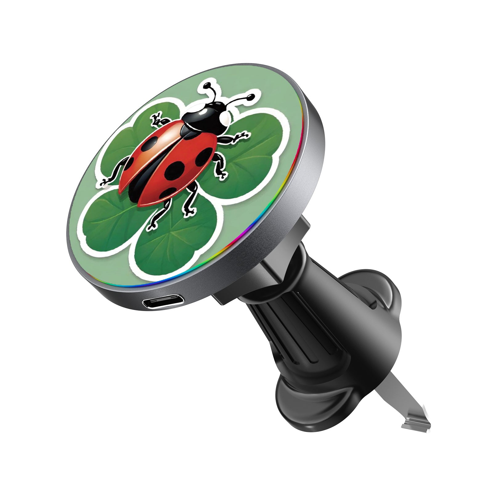 MyBat Design Lab Magnetic Wireless Charging Vent Mount - Black - Ladybug Luck - MCGWIRC21BK-373-2.jpg