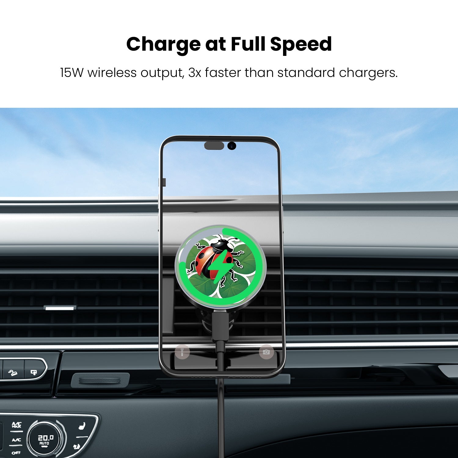 MyBat Design Lab Magnetic Wireless Charging Vent Mount - Black - Ladybug Luck - MCGWIRC21BK-373-5.jpg