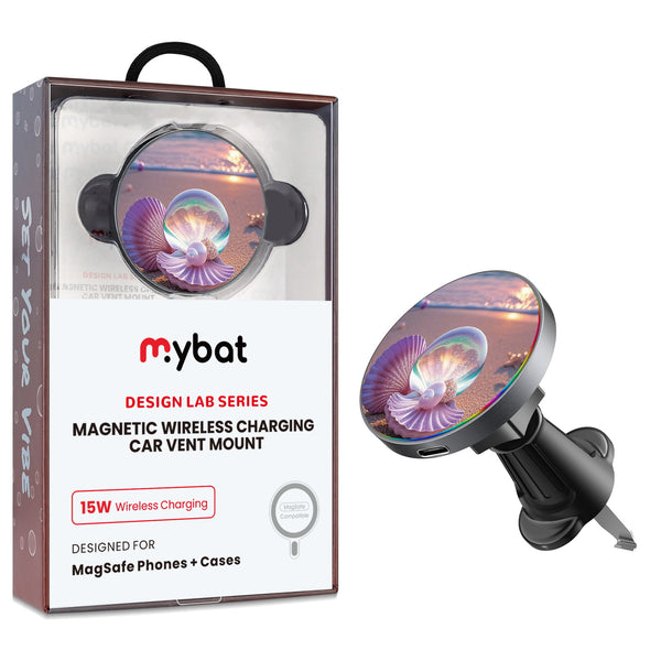 MyBat Design Lab Magnetic Wireless Charging Vent Mount - Black - Seashell Beach - MCGWIRC21BK-374-1.jpg