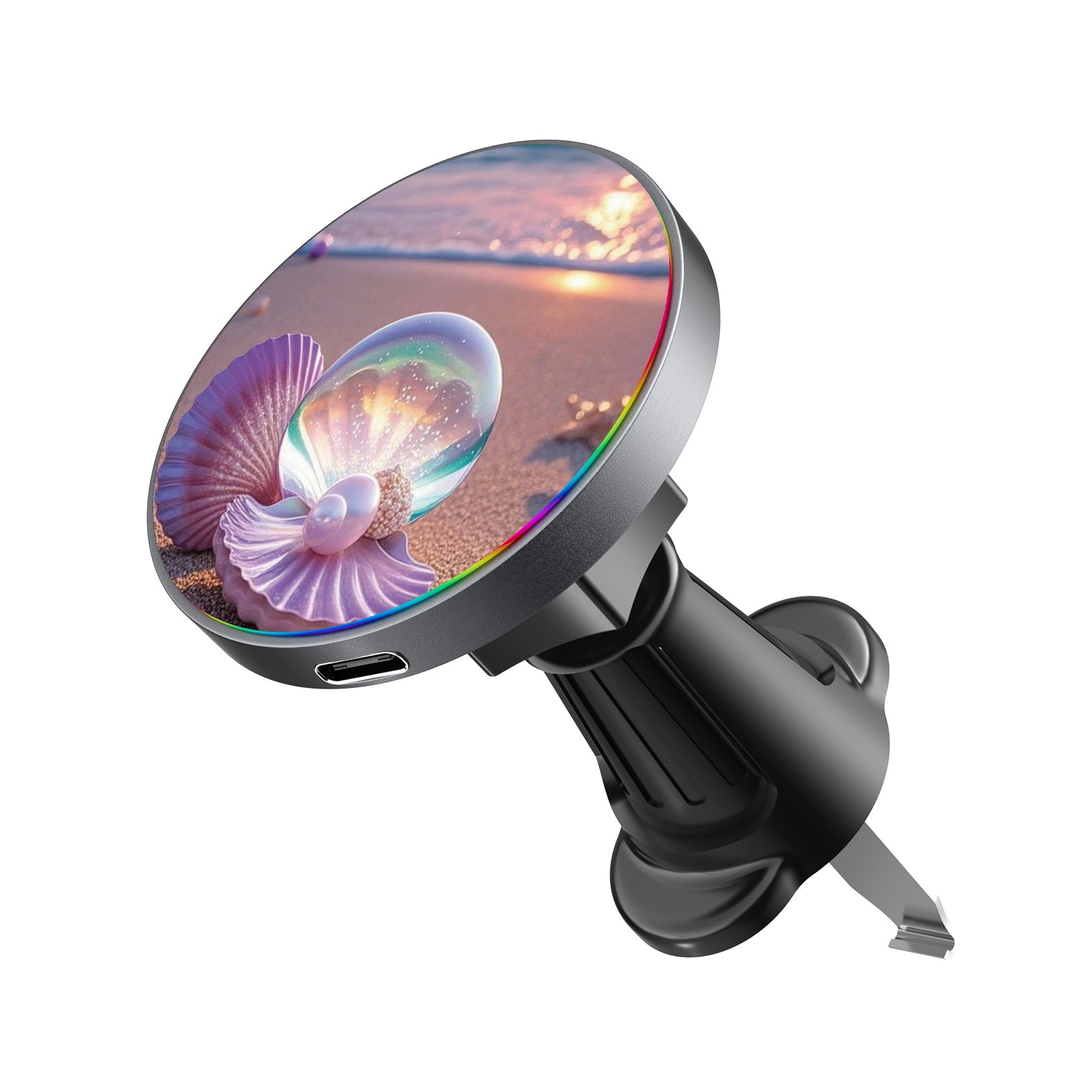 MyBat Design Lab Magnetic Wireless Charging Vent Mount - Black - Seashell Beach - MCGWIRC21BK-374-2.jpg