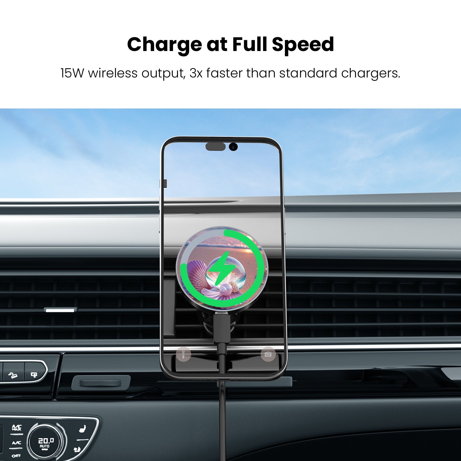 MyBat Design Lab Magnetic Wireless Charging Vent Mount - Black - Seashell Beach - MCGWIRC21BK-374-5.jpg