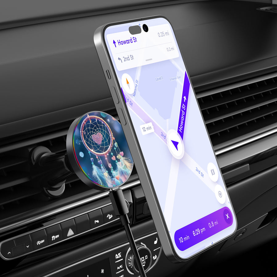 MyBat Design Lab Magnetic Wireless Charging Vent Mount - Black - Pastel Dreamcatcher - MCGWIRC21BK-376-3.jpg