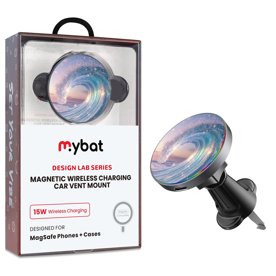 MyBat Design Lab Magnetic Wireless Charging Vent Mount - Black - Dreamy Waves
