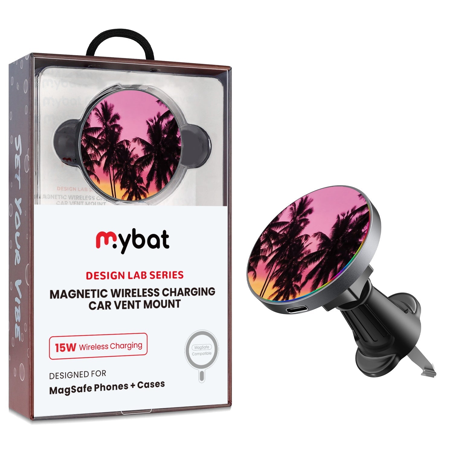 MyBat Design Lab Magnetic Wireless Charging Vent Mount - Black - Hello Summer