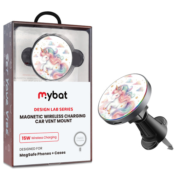 MyBat Design Lab Magnetic Wireless Charging Vent Mount - Black - Rainbow Unicorn - MCGWIRC21BK-392-1.jpg