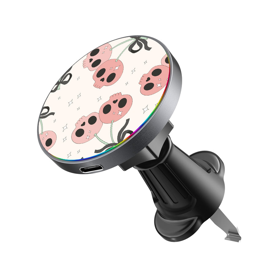 MyBat Design Lab Magnetic Wireless Charging Vent Mount - Black - Cherry Skulls - MCGWIRC21BK-408-2.jpg