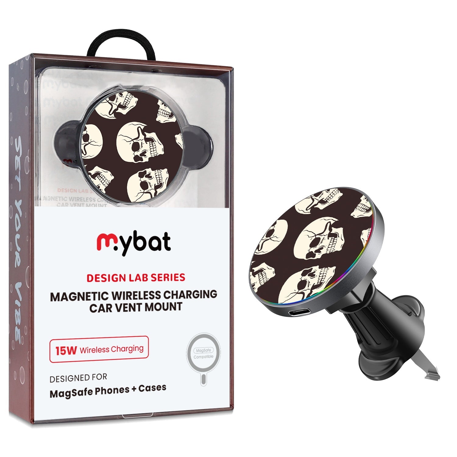 MyBat Design Lab Magnetic Wireless Charging Vent Mount - Black - Bone Heads