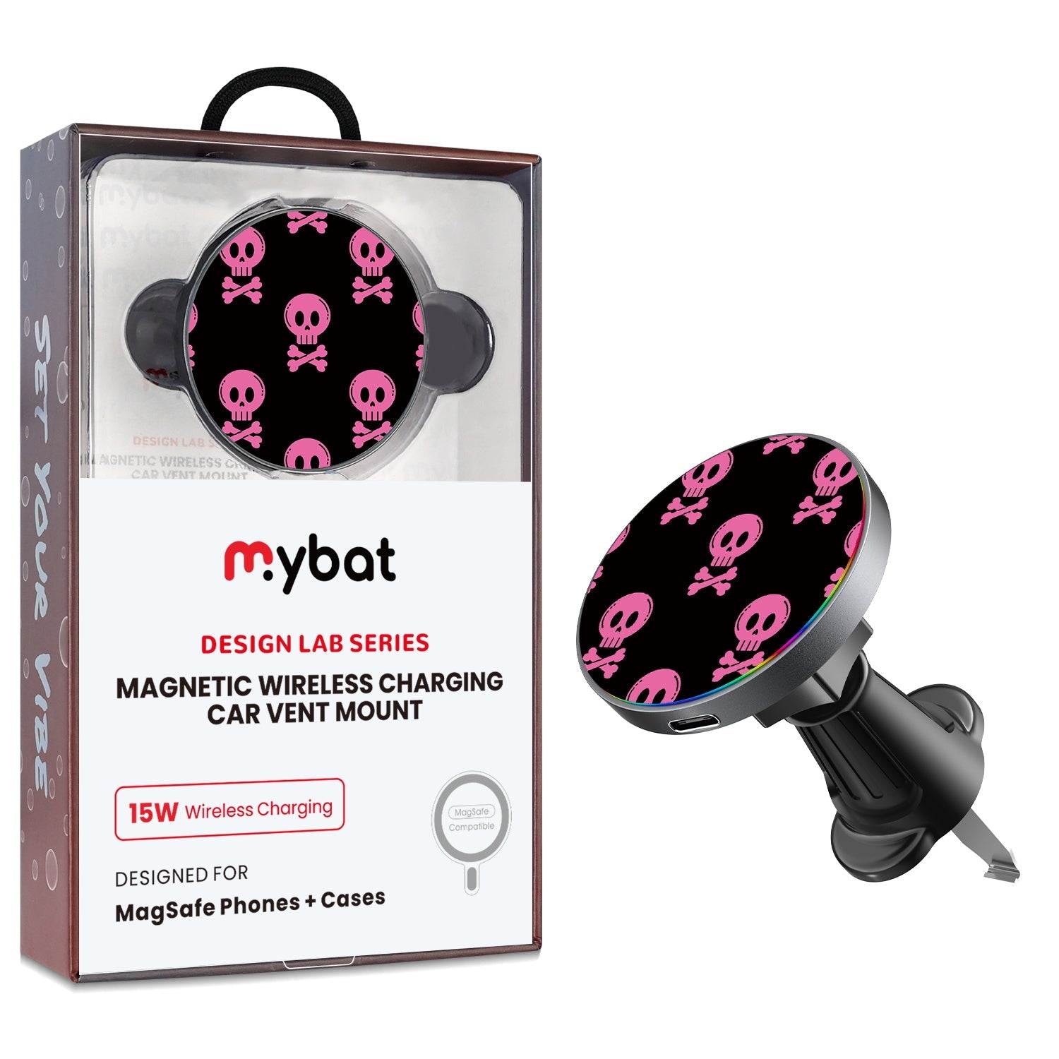 MyBat Design Lab Magnetic Wireless Charging Vent Mount - Black - Pretty Poison