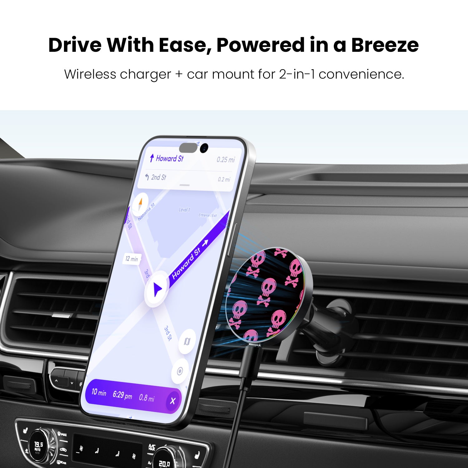 MyBat Design Lab Magnetic Wireless Charging Vent Mount - Black - Pretty Poison - MCGWIRC21BK-416-4.jpg