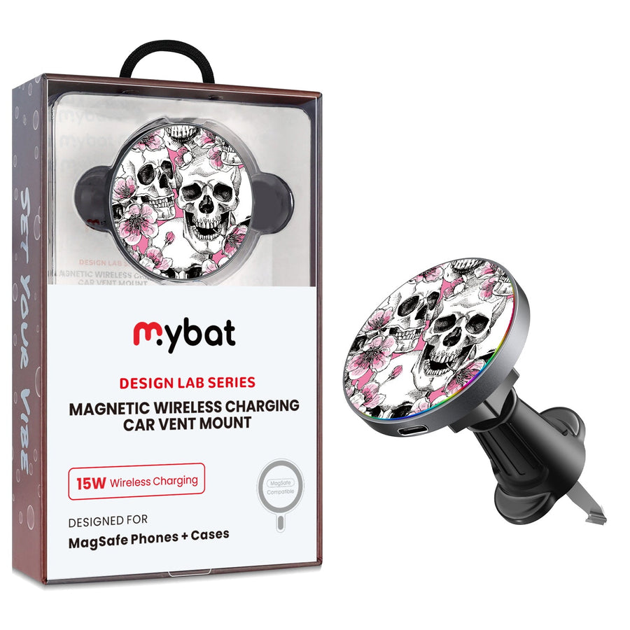 MyBat Design Lab Magnetic Wireless Charging Vent Mount - Black - Death Blooms
