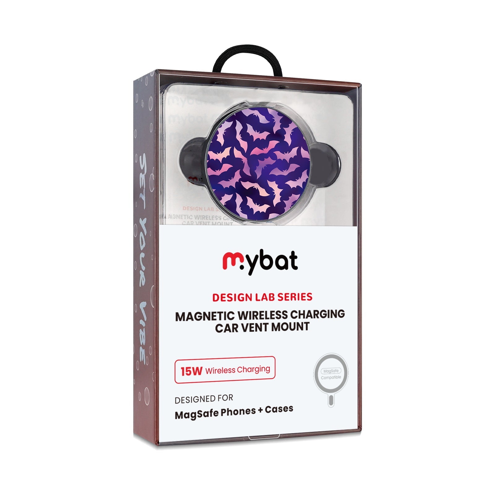 MyBat Design Lab Magnetic Wireless Charging Vent Mount - Black - Twilight Bats