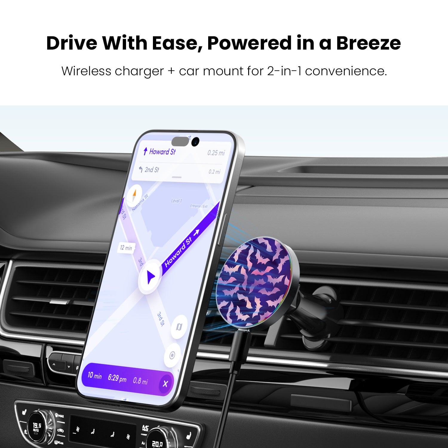 MyBat Design Lab Magnetic Wireless Charging Vent Mount - Black - Twilight Bats - MCGWIRC21BK-422-4.jpg