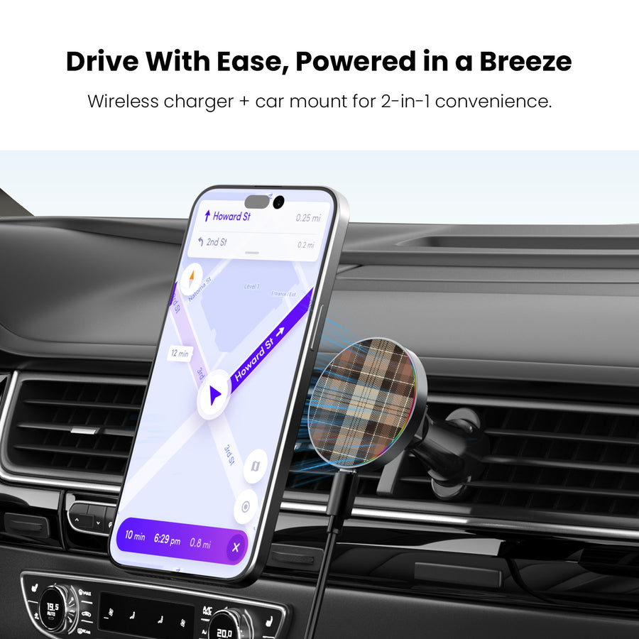 MyBat Design Lab Magnetic Wireless Charging Vent Mount - Black - Mocha Flannel - MCGWIRC21BK-431-4.jpg