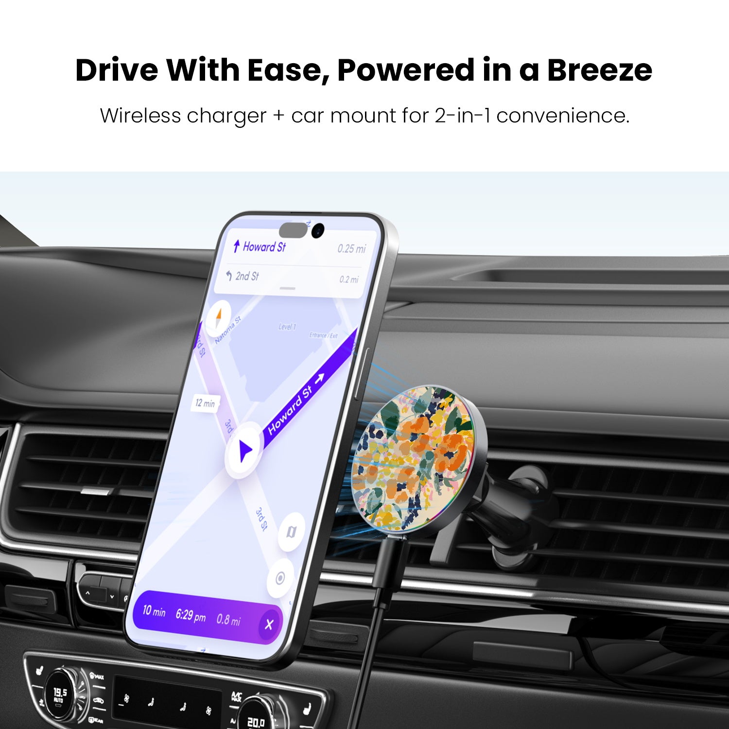 MyBat Design Lab Magnetic Wireless Charging Vent Mount - Black - Marigold Mix - MCGWIRC21BK-434-4.jpg