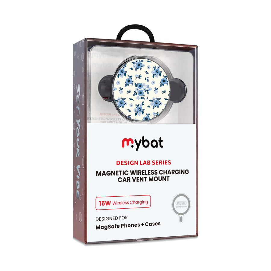 MyBat Design Lab Magnetic Wireless Charging Vent Mount - Black - Porcelain Petals - MCGWIRC21BK-437-10.jpg
