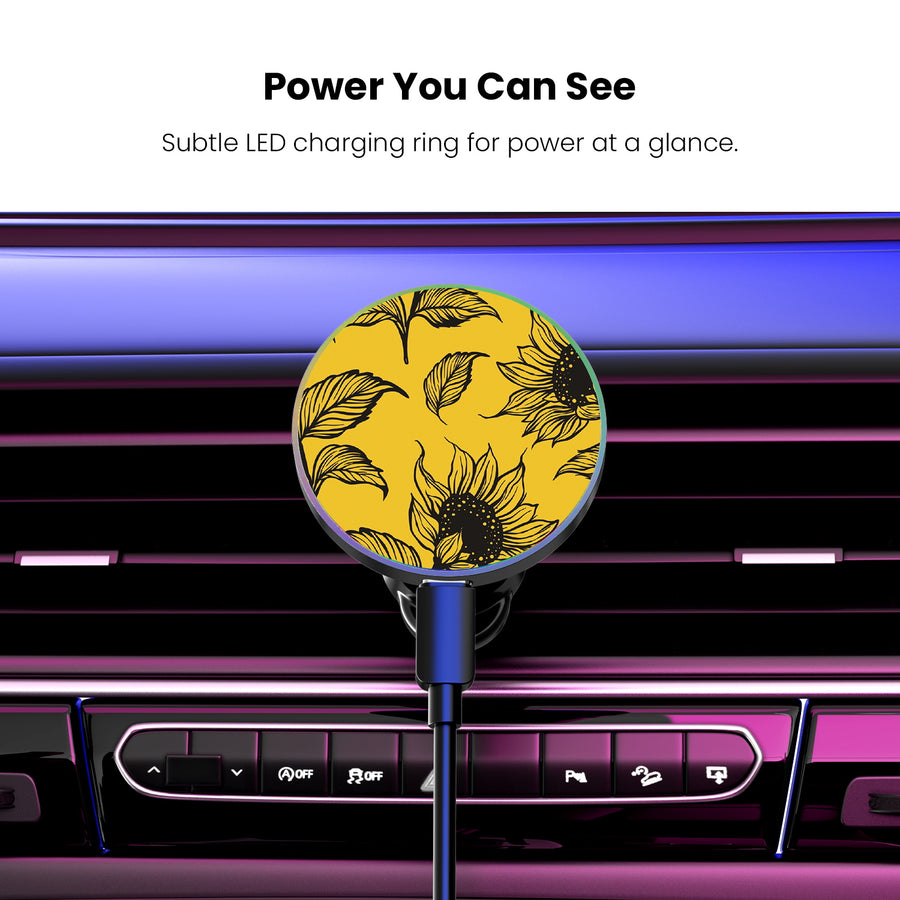 MyBat Design Lab Magnetic Wireless Charging Vent Mount - Black - Golden Sunflowers - MCGWIRC21BK-444-8.jpg