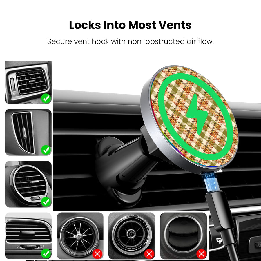 MyBat Design Lab Magnetic Wireless Charging Vent Mount - Black - Autumn Tartan - MCGWIRC21BK-446-7.jpg