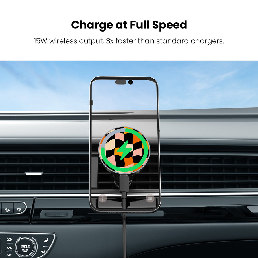 MyBat Design Lab Magnetic Wireless Charging Vent Mount - Black - Groovy Check - MCGWIRC21BK-448-5.jpg