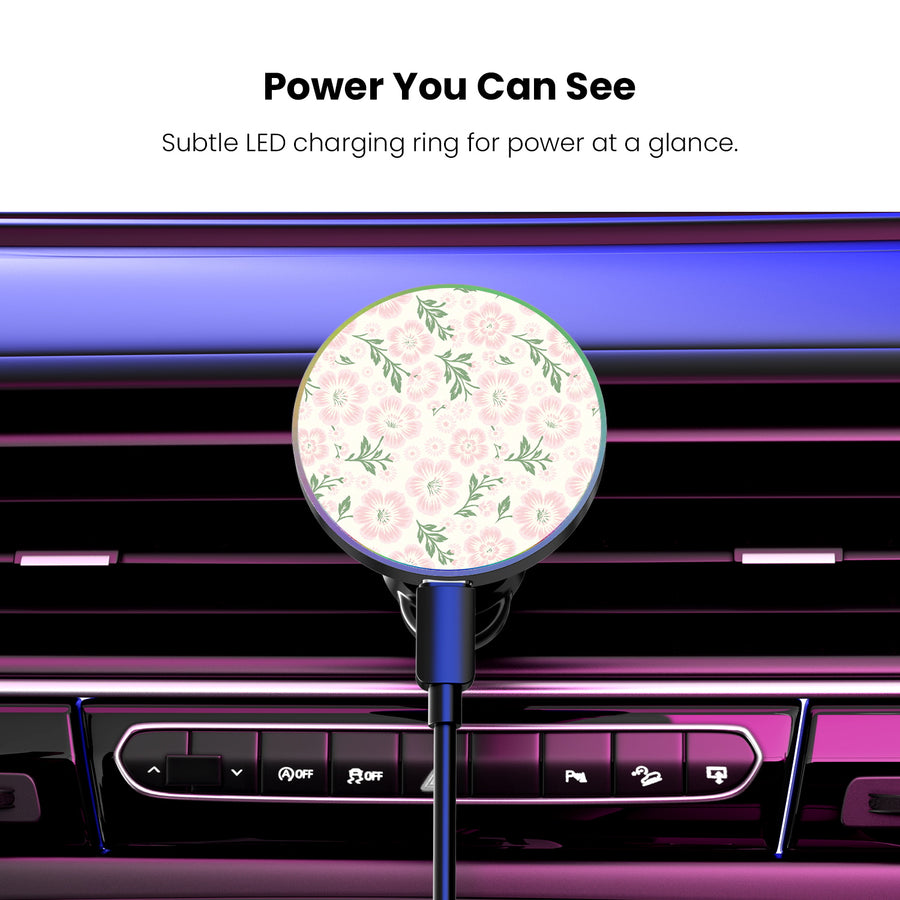 MyBat Design Lab Magnetic Wireless Charging Vent Mount - Black - Pink Posies - MCGWIRC21BK-473-8.jpg