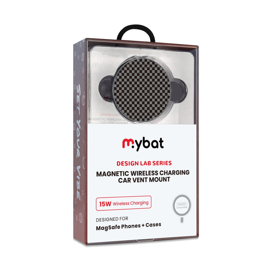 MyBat Design Lab Magnetic Wireless Charging Vent Mount - Black - Tuxedo Check