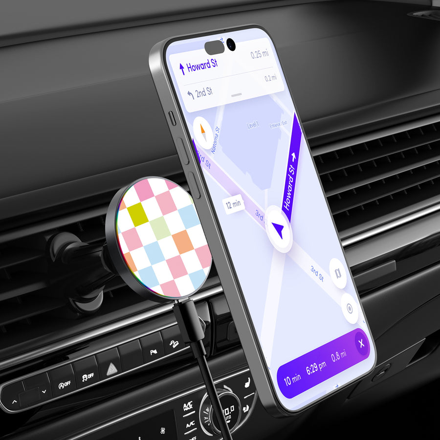 MyBat Design Lab Magnetic Wireless Charging Vent Mount - Black - Pastel Check - MCGWIRC21BK-480-3.jpg