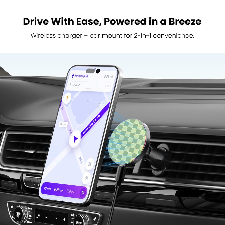 MyBat Design Lab Magnetic Wireless Charging Vent Mount - Black - Matcha Check - MCGWIRC21BK-482-4.jpg