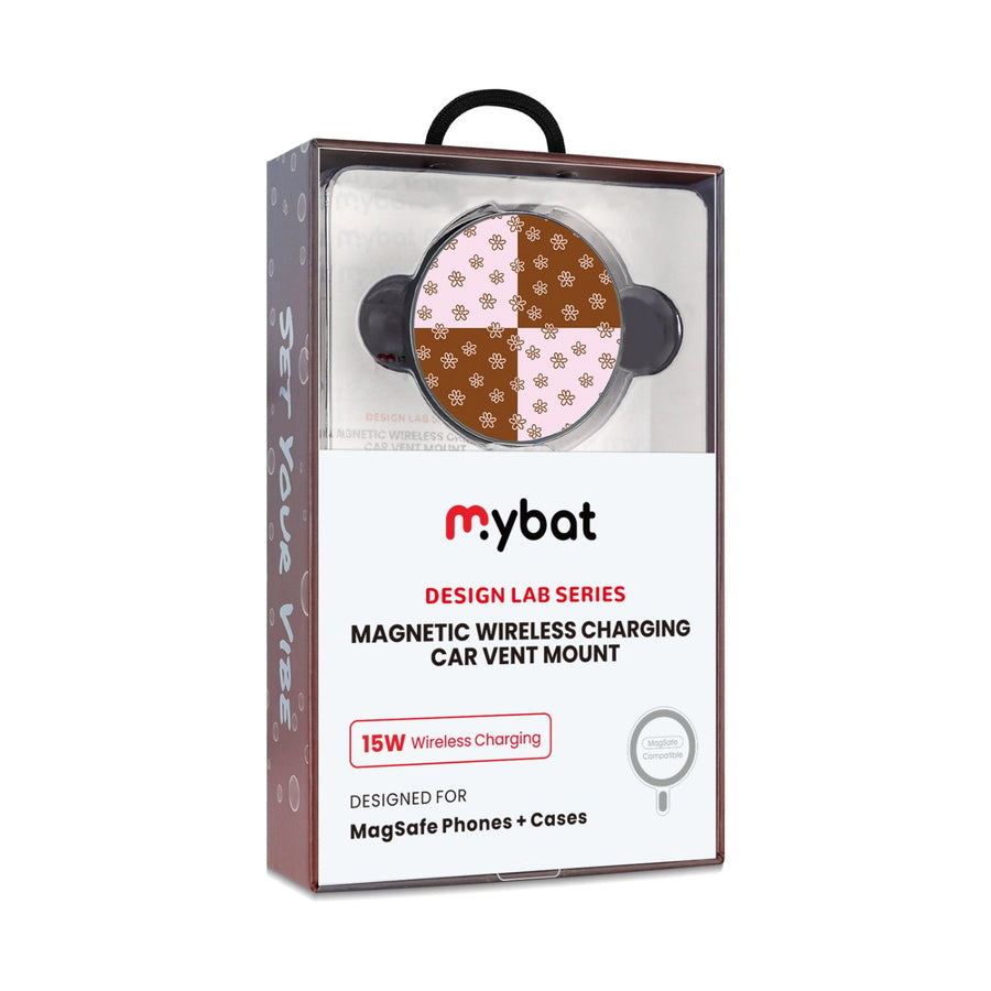 MyBat Design Lab Magnetic Wireless Charging Vent Mount - Black - Flower Patches