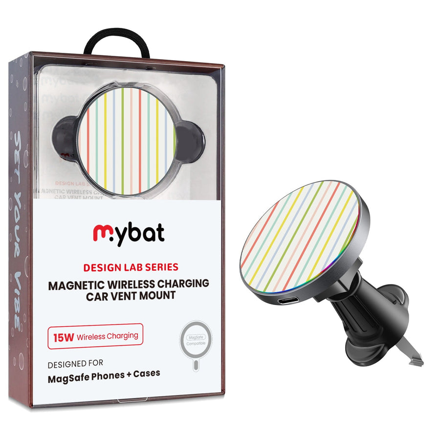 MyBat Design Lab Magnetic Wireless Charging Vent Mount - Black - Boadwalk Stripes